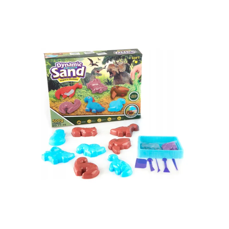 Piasek kinetyczny - zestaw dinozaurów