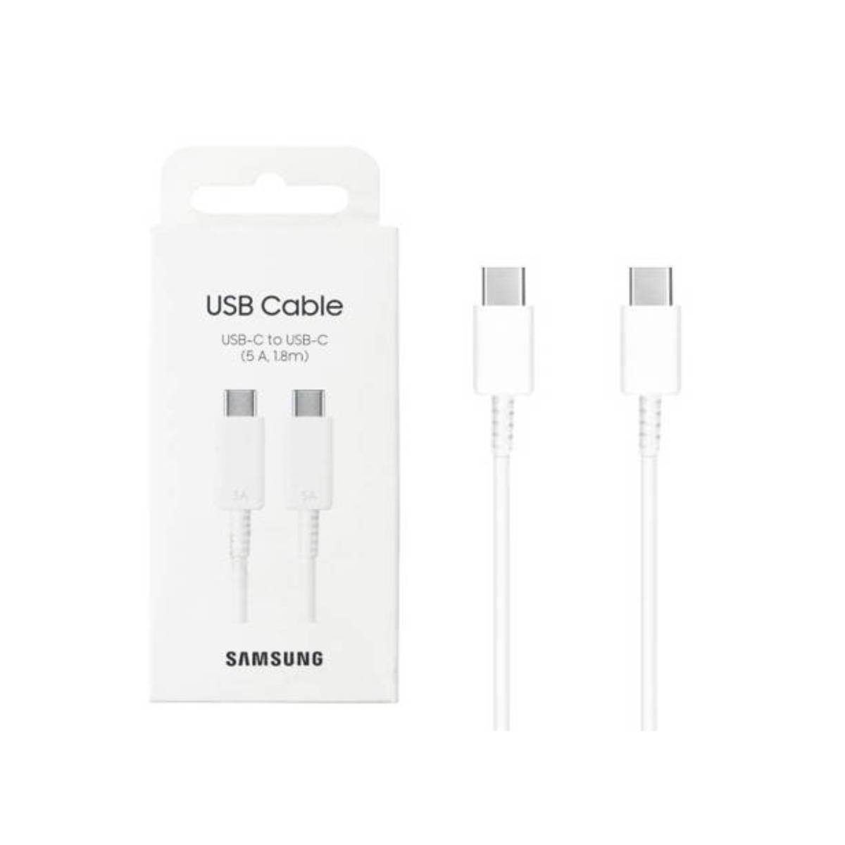 Kabel Samsung USB-C do USB-C EP-DX510JWEGEU 1,8m 5A, biały - obrazek 4