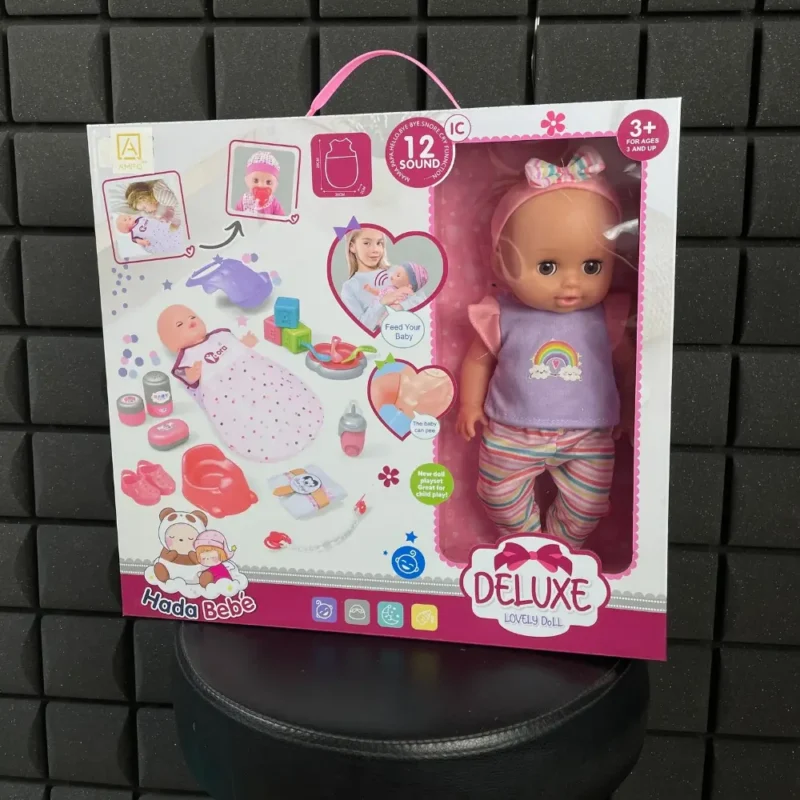 Lalka bobas mówiąca z akcesoriami, otulaczem dla niemowlaka - obrazek 10
