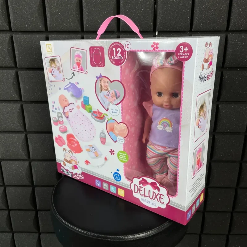 Lalka bobas mówiąca z akcesoriami, otulaczem dla niemowlaka - obrazek 9