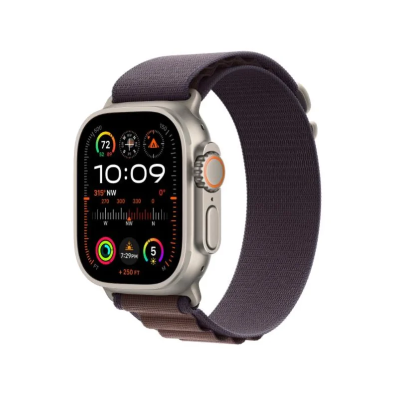 Apple Watch Ultra 2 GPS + Cellular, 49mm Titanium Case with Indigo Alpine Loop - Medium MRET3