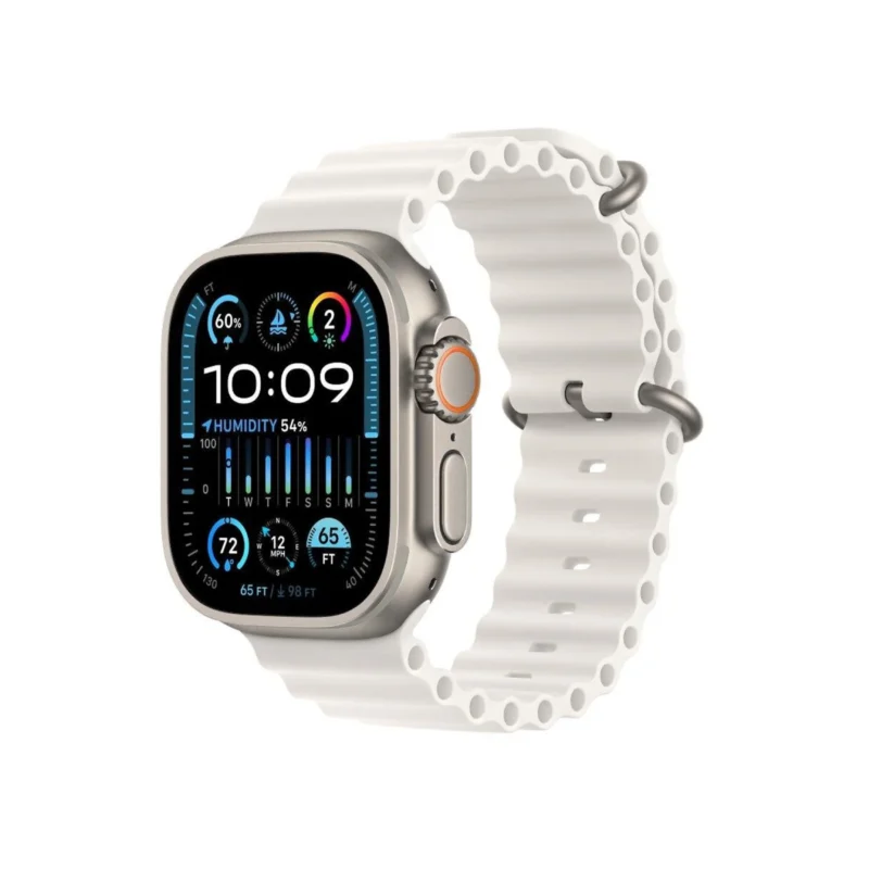 Apple Watch Ultra 2 GPS + Cellular, 49mm Titanium Case with White Ocean Band MREJ3
