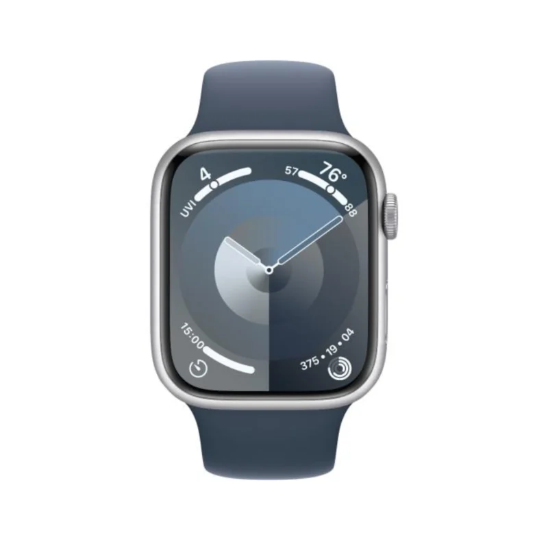 Apple Watch Series 9 GPS 41mm Silver Aluminium Case with Storm Blue Sport Band - S/M MR903 - obrazek 2