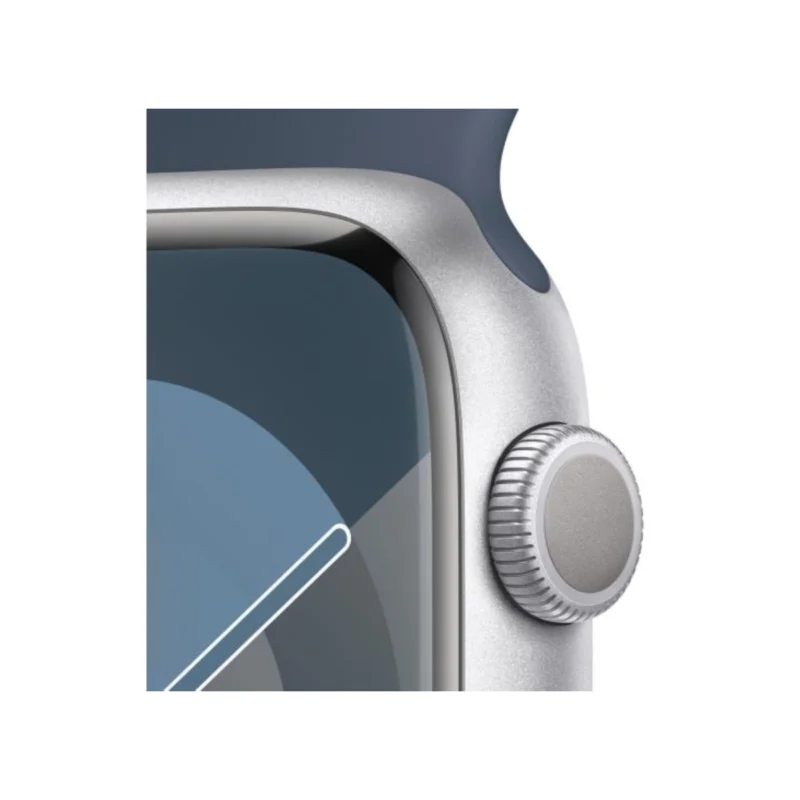 Apple Watch Series 9 GPS 41mm Silver Aluminium Case with Storm Blue Sport Band - S/M MR903 - obrazek 3
