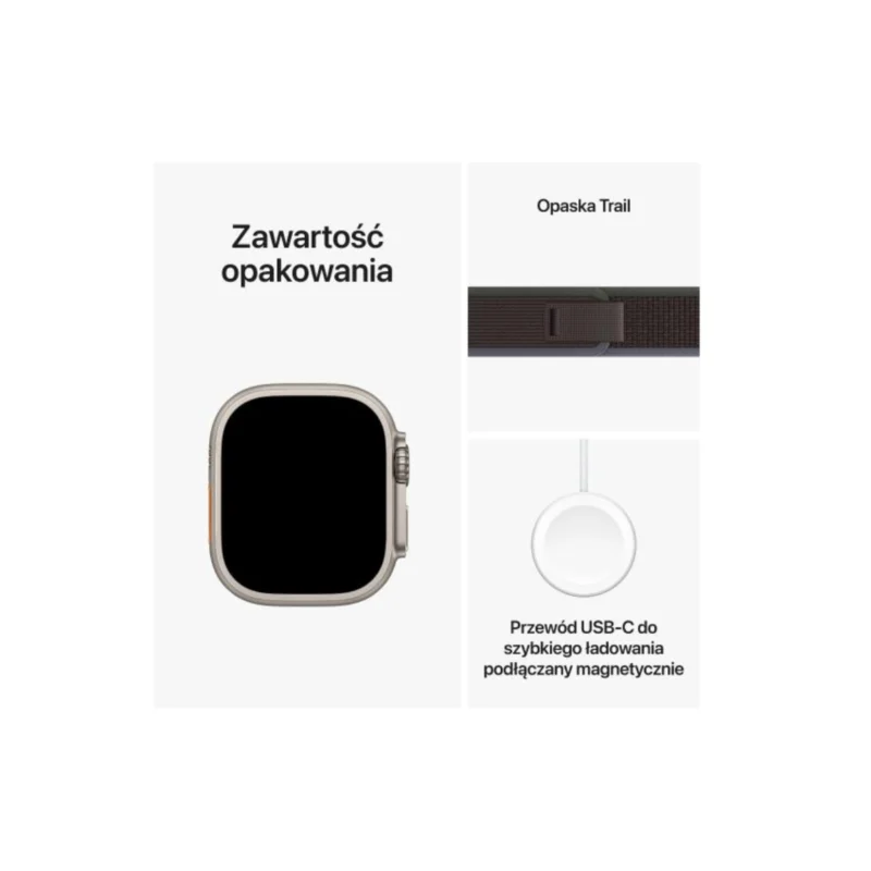 Apple Watch Ultra 2 GPS + Cellular, 49mm Titanium Case with Blue/Black Trail Loop - M/L MRF63 - obrazek 4