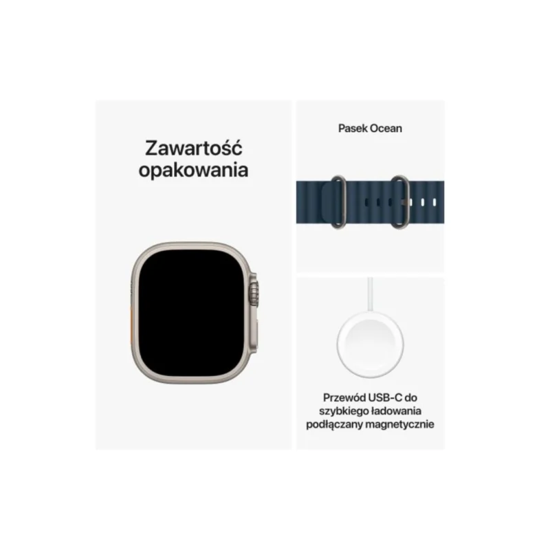 Apple Watch Ultra 2 GPS + Cellular, 49mm Titanium Case with Blue Ocean Band MREG3 - obrazek 4