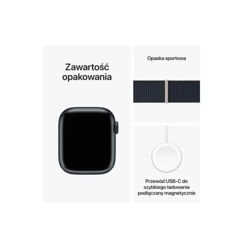Apple Watch Series 9 GPS 41mm Midnight Alu Case w Midnight Sport Loop MR8Y3 - obrazek 4