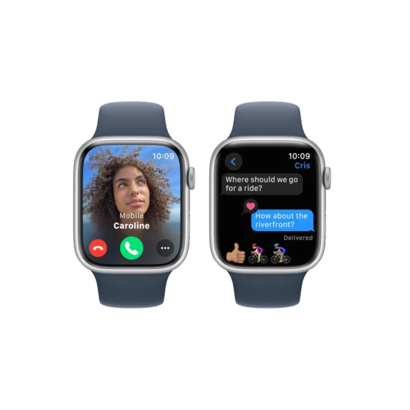 Apple Watch Series 9 GPS 41mm Silver Aluminium Case with Storm Blue Sport Band - S/M MR903 - obrazek 5