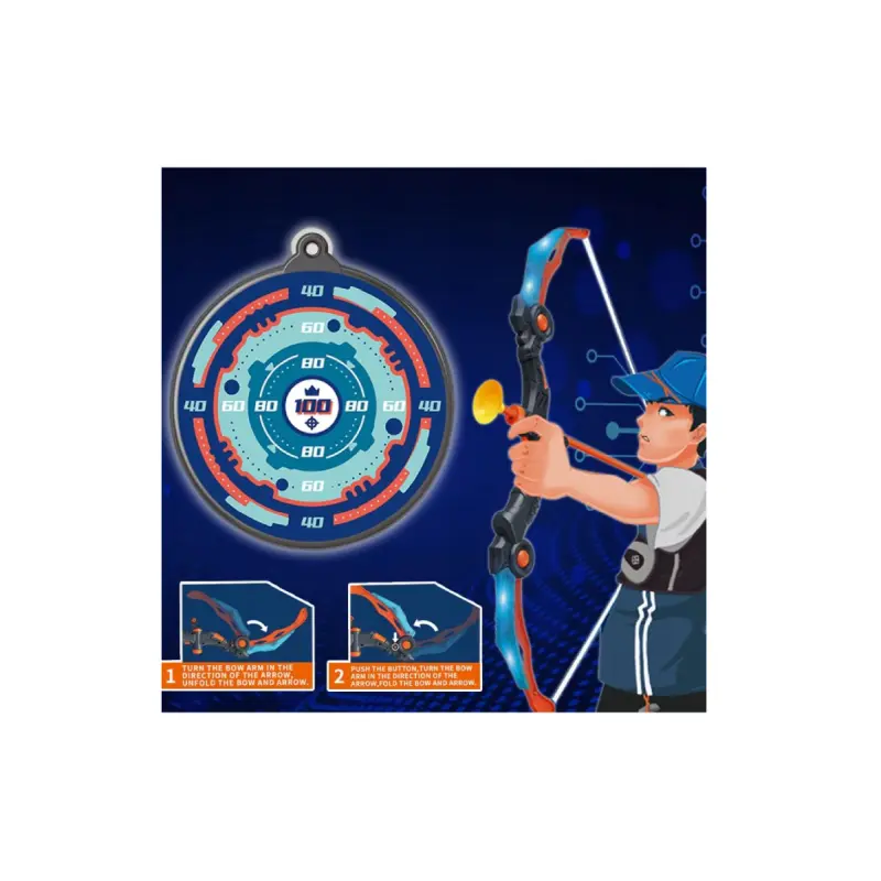 Zestaw składany łuk ze strzałami i tarczą dźwięk led - obrazek 4