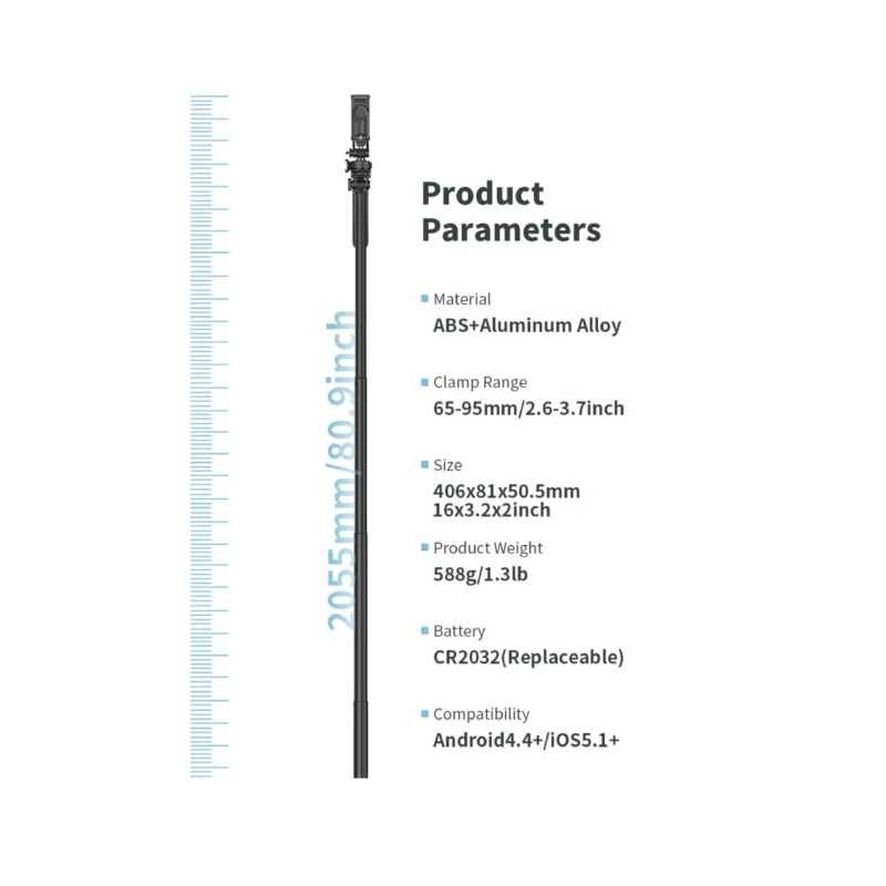 Selfie Stick + Statyw do telefonu 2w1 z pilotem 205 cm - obrazek 5