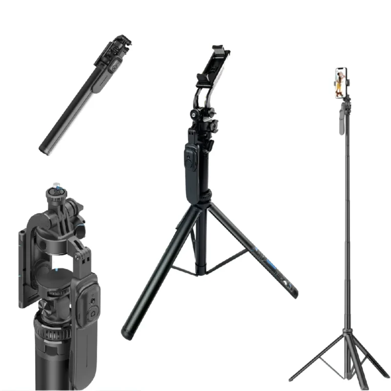 Selfie Stick + Statyw do telefonu 2w1 z pilotem 205 cm