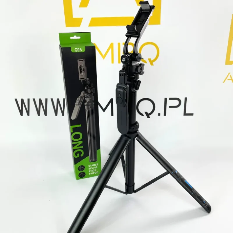 Selfie Stick + Statyw do telefonu 2w1 z pilotem 205 cm - obrazek 2