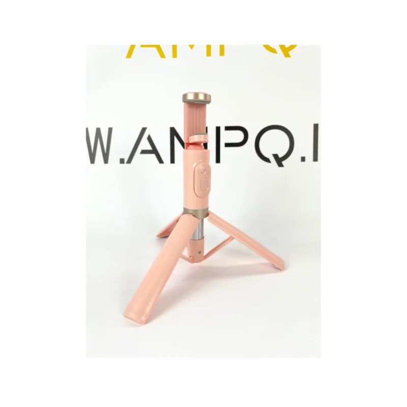 Selfie Stick + Statyw do telefonu 2w1 z pilotem różowy 73cm - obrazek 3