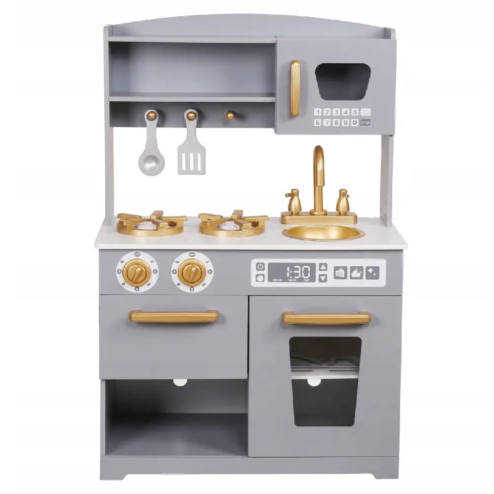 Duża Piękna Kuchnia Drewniana Dla Dzieci i Akcesoria