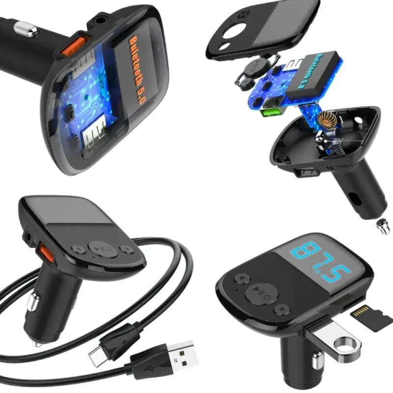 Transmiter Bluetooth Audio FM MP3 BT Szybka Ładowarka 2x USB QC 3.0