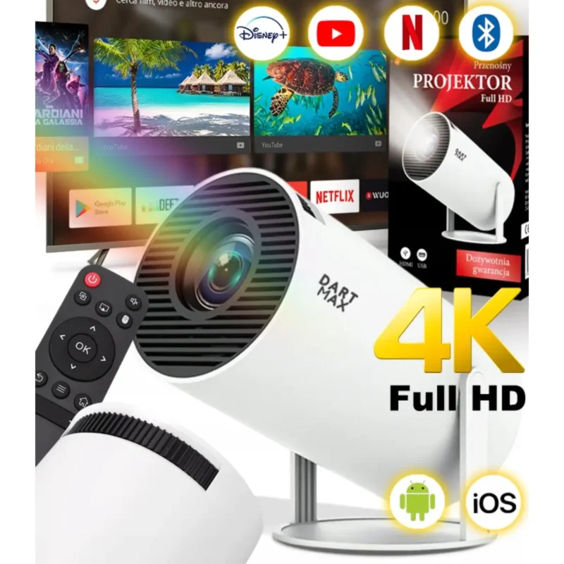 Rzutnik projektor Android TV WiFi Mini 4k - obrazek 2