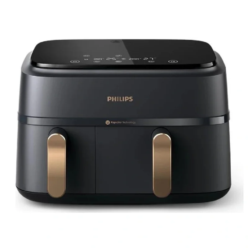 Philips Air Fryer Ovi Dual 3000 Czarno-Złoty – Frytkownica beztłuszczowa, NA352/00