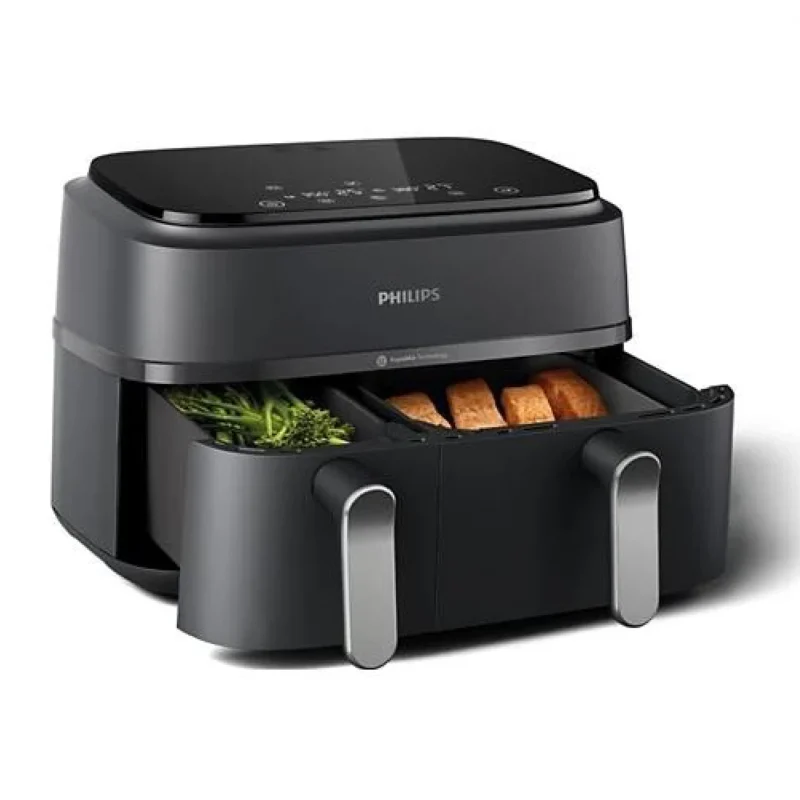 Philips Air Fryer Ovi Dual 3000 Czarno-Złoty – Frytkownica beztłuszczowa, NA352/00 - obrazek 3
