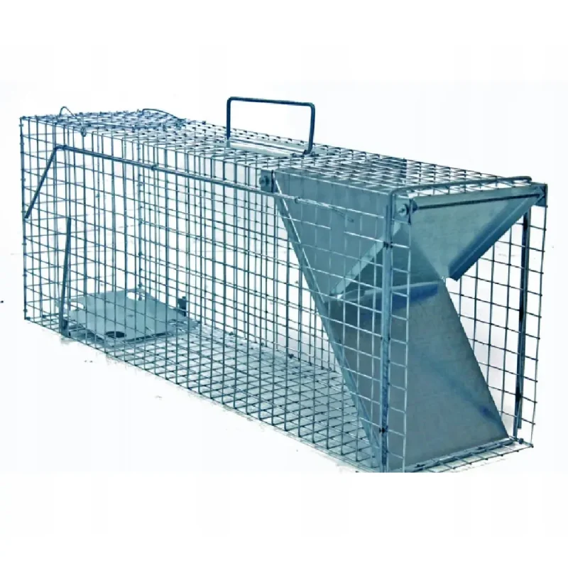 Skuteczna pułapka, żywołapka na Koty i Kuny jednowejściowa metalowa 82x20x27 cm