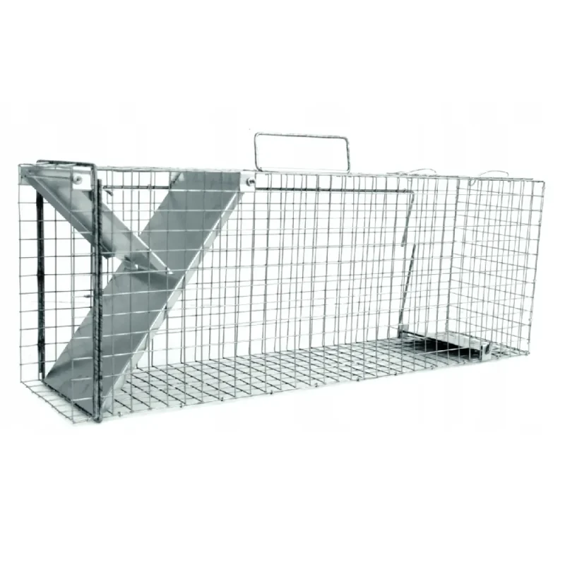 Skuteczna pułapka, żywołapka na Koty i Kuny jednowejściowa metalowa 82x20x27 cm - obrazek 2