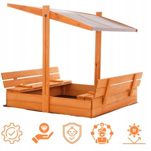 Solidna-Piaskownica-z-Daszkiem-Lawkami-Impregnowana-Drewniana-Zamykana-120-Kod-producenta-PS-120-DASZEK Solidna-Piaskownica-z-Daszkiem-Lawkami-Impregnowana-Drewniana-Zamykana-120-Kod-producenta-PS-120-DASZEK