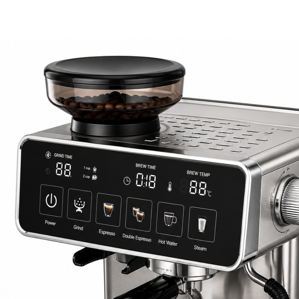Wielofunkcyjny ekspres Pykson Di Oro Elite 900 do espresso z młynkiem Bean-to-Cup | 20 bar | Thermoblock | Metalowa obudowa - obrazek 2