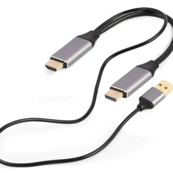 Adapter HDMI męski do DisplayPort męski + USB-A męski 4K Gembird A-HDMIM-DPM-01 czarny