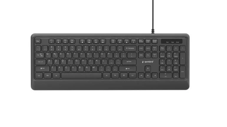 Klawiatura multimedialna z podświetleniem USB (A+C) Gembird KB-UML-04 1.8m czarna