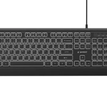 Klawiatura multimedialna z podświetleniem USB (A+C) Gembird KB-UML-04 1.8m czarna