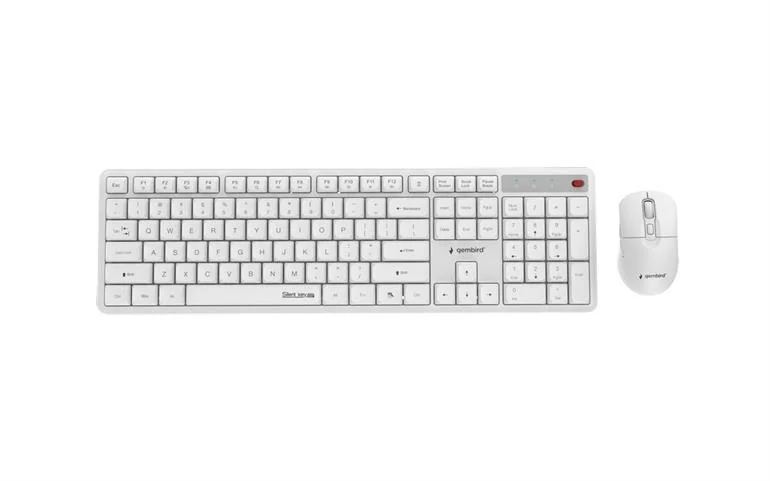 Zestaw bezprzewodowy klawiatura i mysz Gembird KBS-WMS-01-W biały