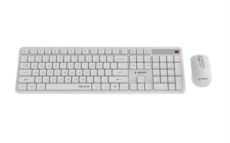 Zestaw bezprzewodowy klawiatura i mysz Gembird KBS-WMS-01-W biały