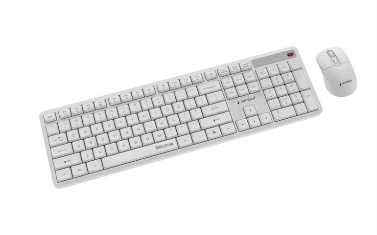 Zestaw bezprzewodowy klawiatura i mysz Gembird KBS-WMS-01-W biały