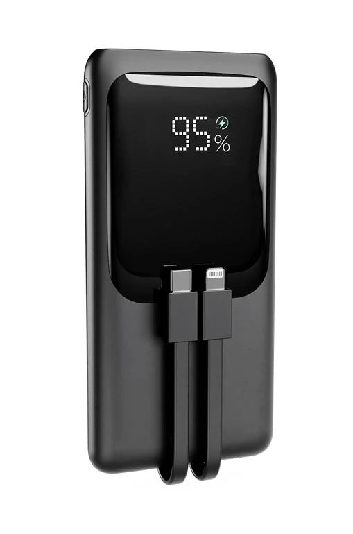 Power Bank Gembird 10000 mAh QC3.0 PD zintegrowane kable 20W czarny