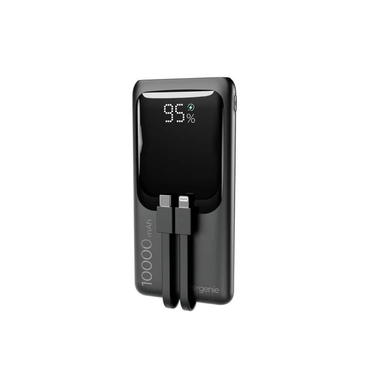Power Bank Gembird 10000 mAh QC3.0 PD zintegrowane kable 20W czarny