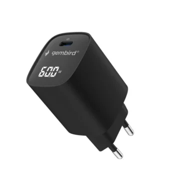 Ładowarka sieciowa Gembird TA-UC-1C-PD60LCD-01-BK PD 1 port USB-C 60W czarna
