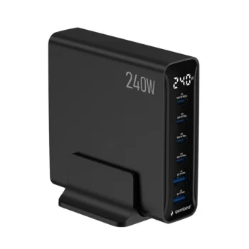 Ładowarka sieciowa Gembird TA-UC-2A4C-PD240-01-BK 6 portów USB 2xA+4xC 240W czarna