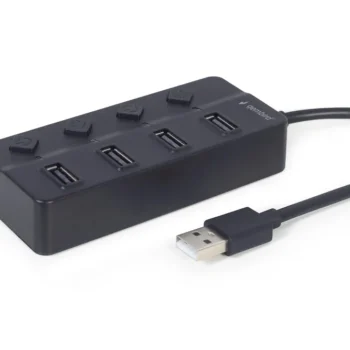 Gembird Hub USB 2.0 4-Portowy z włącznikiem (czarny)