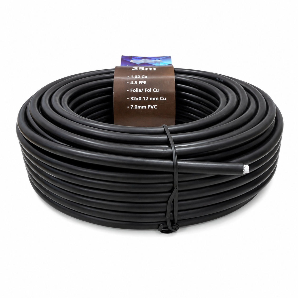 Kabel koncentryczny PYKSON 25 m 1.02 Cu 4.8 FPE 32×0.12 mm Cu 7 mm PVC - obrazek 3