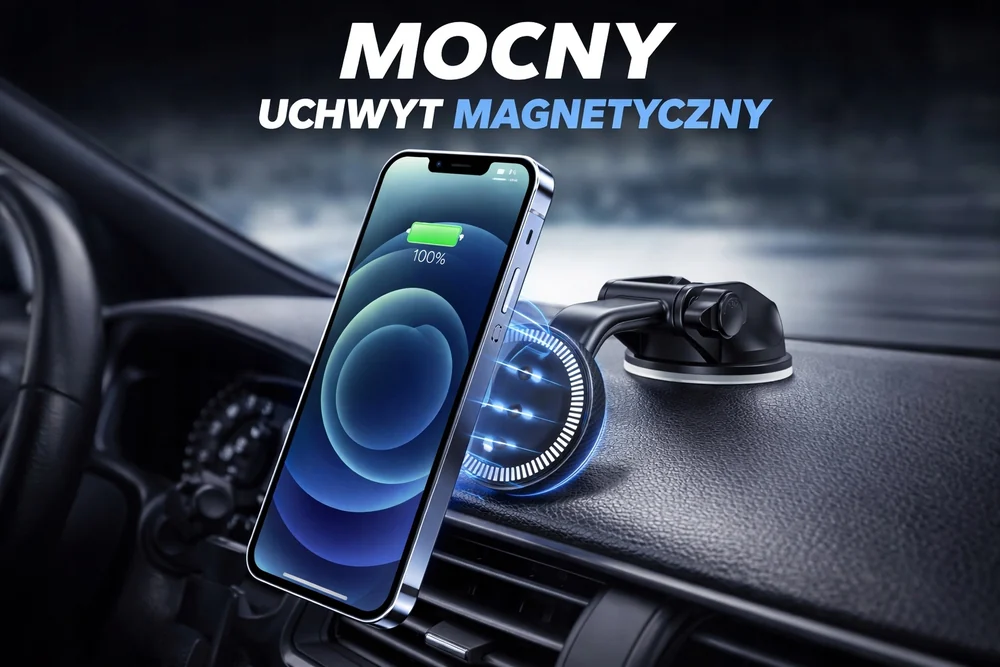 Uchwyt samochodowy magnetyczny CA 20 do telefonu z mocną przyssawką