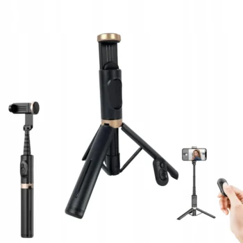 STATYW DO TELEFONU SELFIE STICK 2W1 PILOT BLUETOOTH ZASIĘG 10 M CZARNY