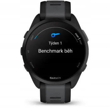 Smartwatch sportowy Garmin Forerunner 165 AMOLED 43mm Czarny