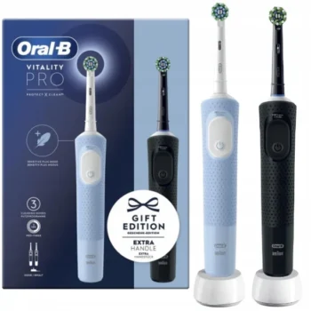 Szczoteczka elektryczna Oral-B Vitality ProD103 czarna i niebieska dwupak