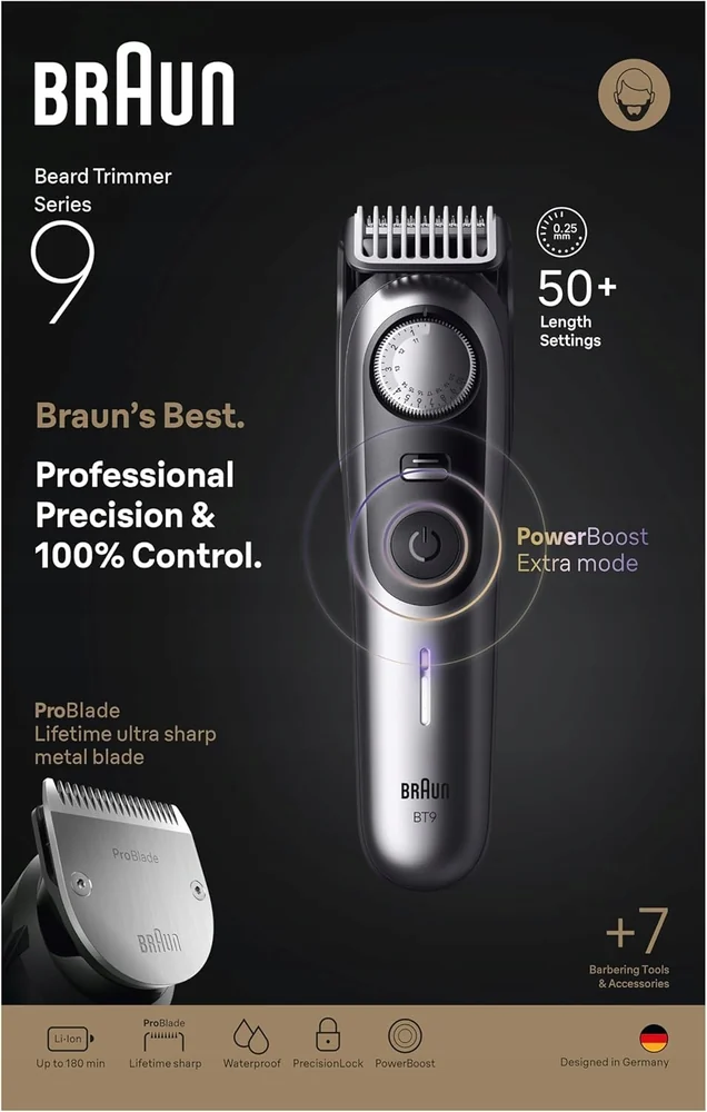 Trymer Braun Series 9 BT9520, technologia ProBlade AutoSense, PowerBoost
