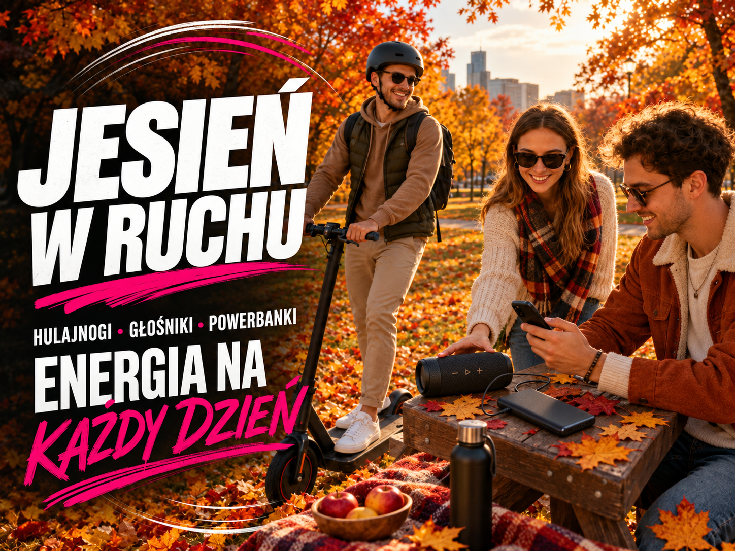 Jesień w ruchu – hulajnogi, głośniki i powerbanki
